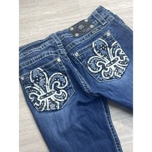 Miss Me Jeans Womens 30 Rhinestone Signature Boot Cut 30x28 Embellished Pockets